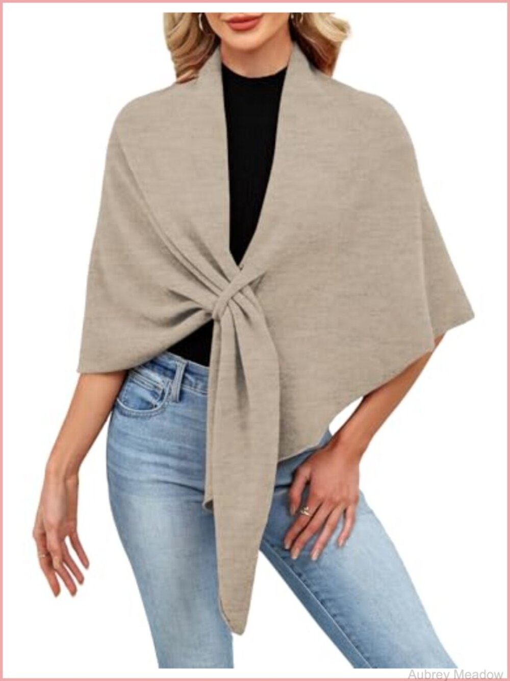 Soft Knit Open Front Poncho Shawl Wrap Sweater